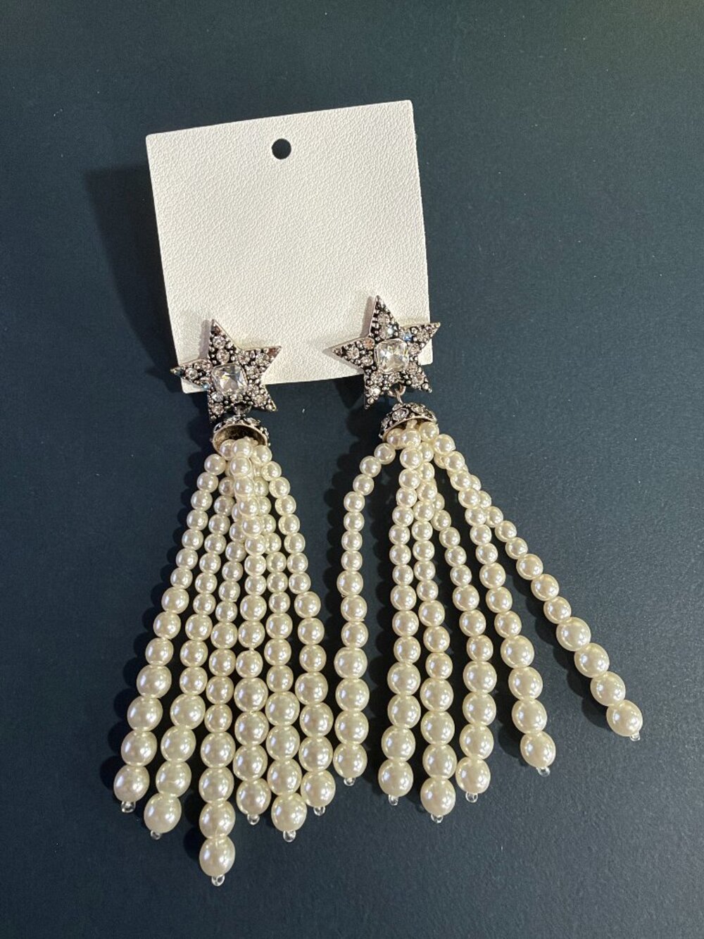Free People Star Pearl Tassel Drop Earrings